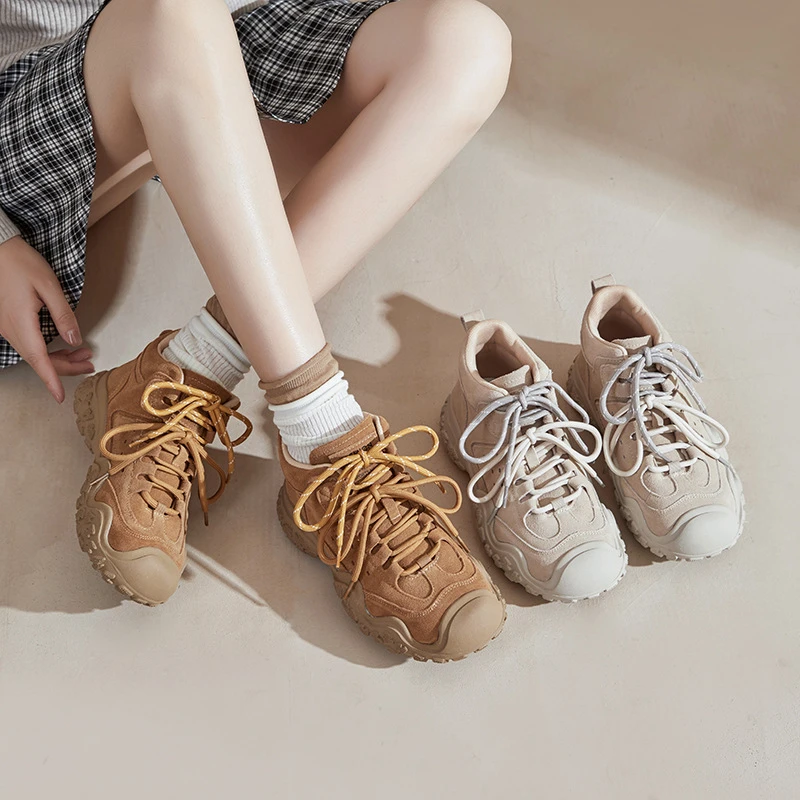 Womens Retro Suede Hiking Boots Camel And Beige Colors Chunky Non Slip Lace Up Ankle Booties Comfortable Breathable For Hiking
Womens Retro Suede Hiking Boots Camel And Beige Colors Chunky Non Slip Lace Up Ankle Booties Comfortable Breathable For Hiking