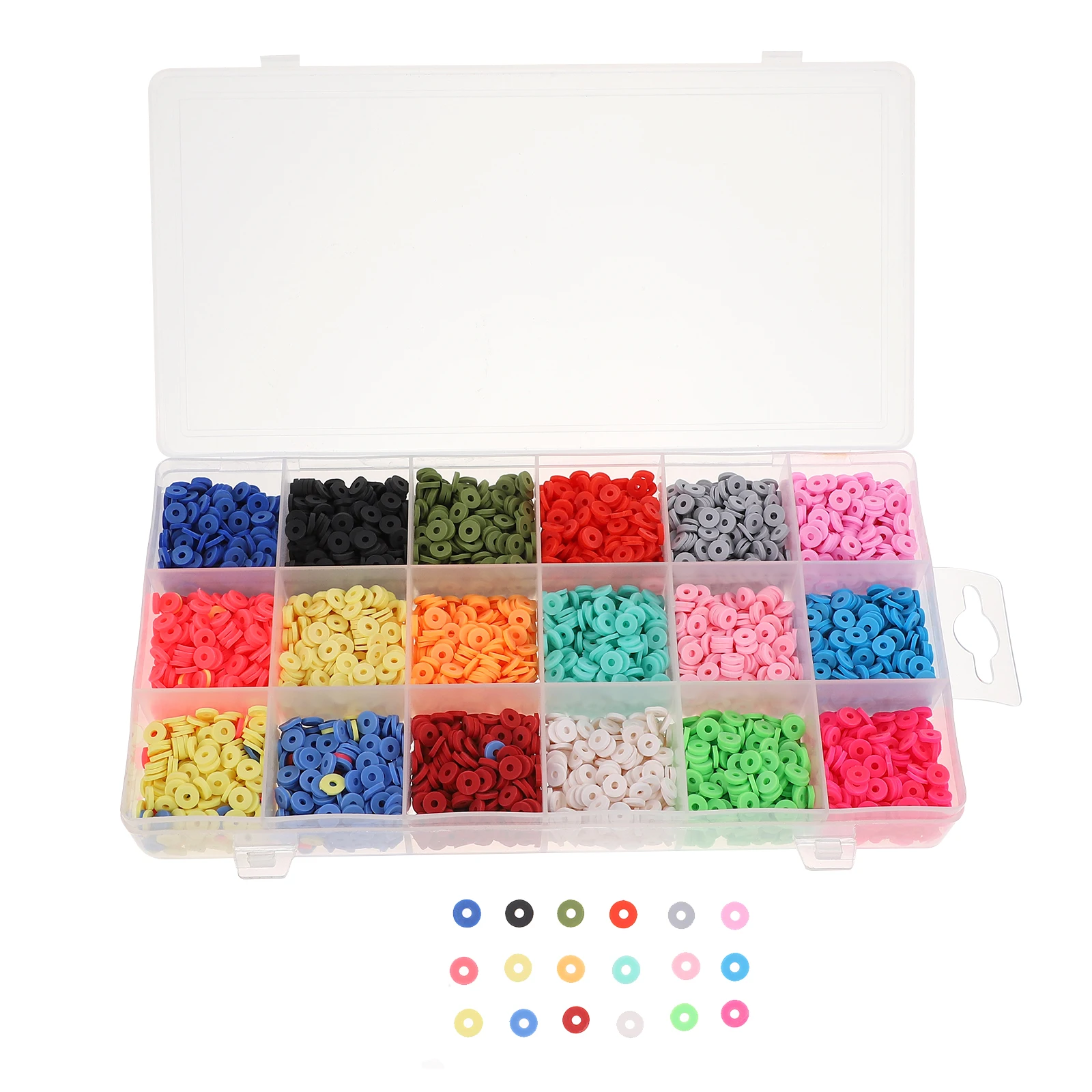 18 Compartments Polymer Clay Beads Spacer Colorful Round Charms DIY Jewelry Making Accessories Bohemian Decorations Popular
18 Compartments Polymer Clay Beads Spacer Colorful Round Charms DIY Jewelry Making Accessories Bohemian Decorations Popular