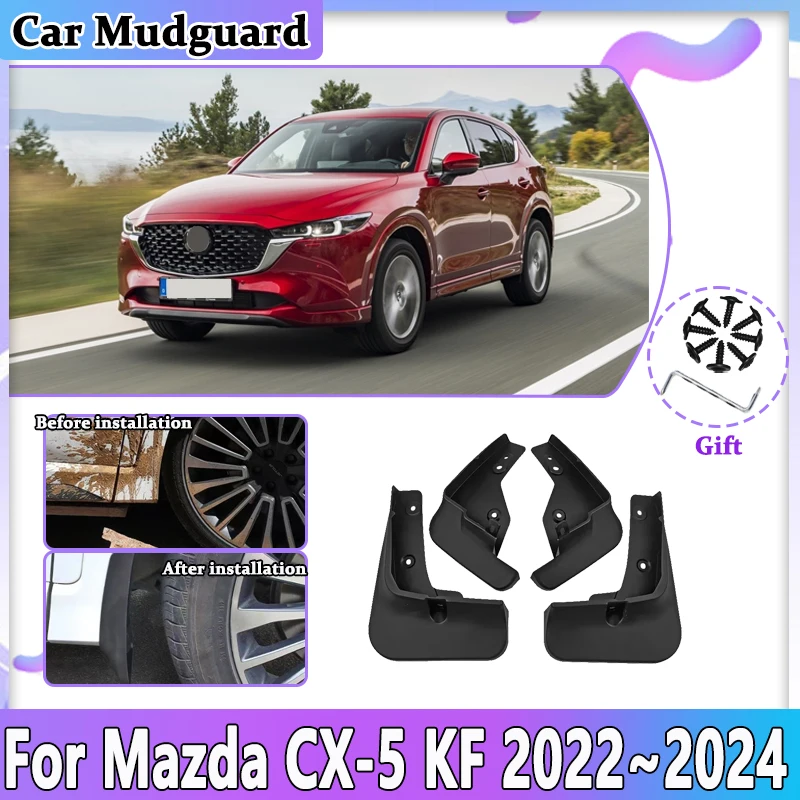 Для Mazda CX-5 KF 2022 2023 2024 CX5 Автомобильные брызговики на крыло, брызговик, передний и задний брызговик, автоаксессуары 
Для Mazda CX-5 KF 2022 2023 2024 CX5 Автомобильные брызговики на крыло, брызговик, передний и задний брызговик, автоаксессуары