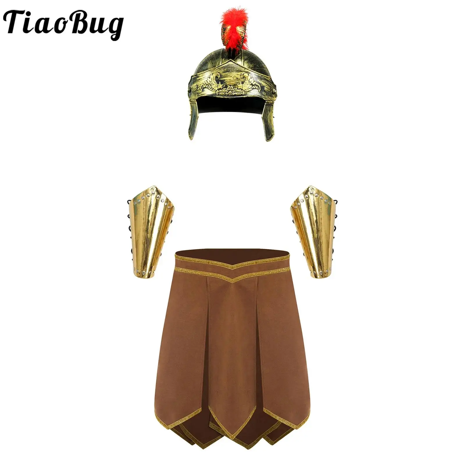 Men Romans Gladiator Spartan Warrior Cosplay Costume Armor Skirts and Crested Helmet Arm Guards for Halloween Vintage Masquerade
Men Romans Gladiator Spartan Warrior Cosplay Costume Armor Skirts and Crested Helmet Arm Guards for Halloween Vintage Masquerade