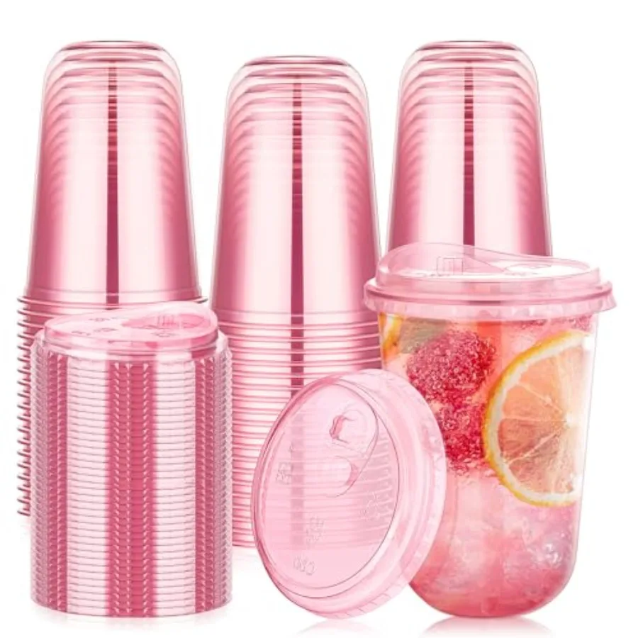 50 Pack 16 oz Plastic Party Cups with Sip Lids, Disposable Iced Coffee Cup with Lid, Round Bottom Steml Glasses Drinking Cups f
50 Pack 16 oz Plastic Party Cups with Sip Lids, Disposable Iced Coffee Cup with Lid, Round Bottom Steml Glasses Drinking Cups f