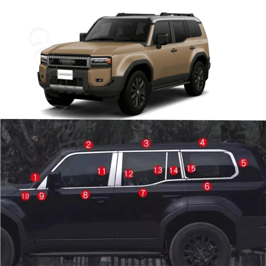 For Toyota Land Cruiser Prado LC250 2024 Car Window Trim Protection Window Sill Frame Strip Cover Trim centre pillar
For Toyota Land Cruiser Prado LC250 2024 Car Window Trim Protection Window Sill Frame Strip Cover Trim centre pillar