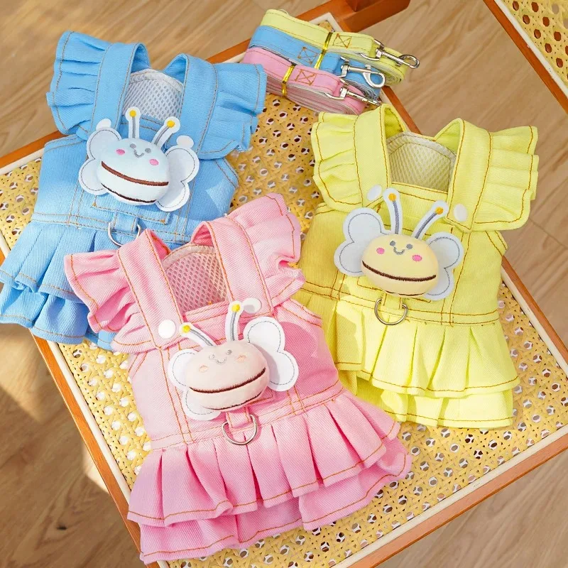 Denim Cat Dog Dress Harness With Leash Pink Yellow Blue Girls Harness Strap Skirt Outside Walking Puppy Jeans Clothing Chihuahua
Denim Cat Dog Dress Harness With Leash Pink Yellow Blue Girls Harness Strap Skirt Outside Walking Puppy Jeans Clothing Chihuahua