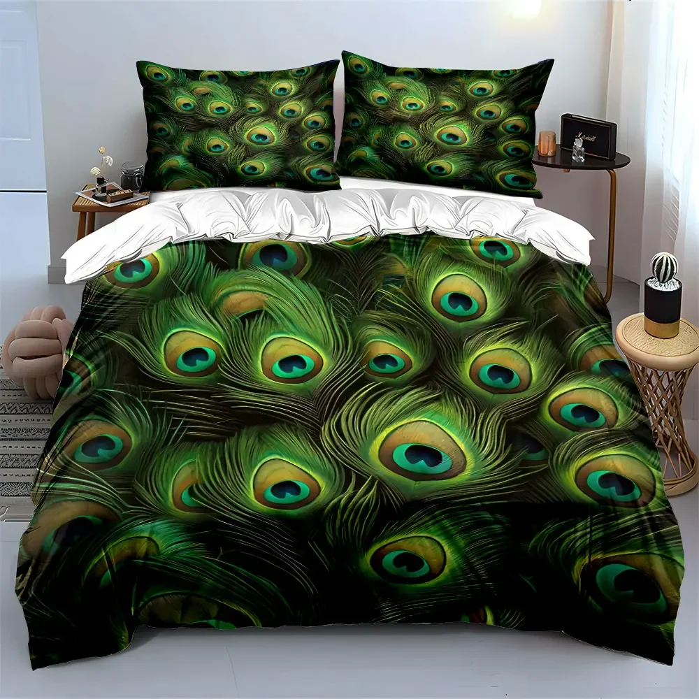 Peacock Feather Decor Set Soft Comfortable Duvet Cover Bedding Set Included 1*Duvet Cover & 2*Pillowcases, gift
Peacock Feather Decor Set Soft Comfortable Duvet Cover Bedding Set Included 1*Duvet Cover & 2*Pillowcases, gift