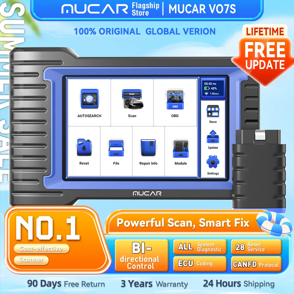 MUCAR VO7S Automotive Diagnostic Tool Bi directional Scan Tool Obd2 Scanner ECU Coding 28 Resets Full System Life Free CANFD FCA
MUCAR VO7S Automotive Diagnostic Tool Bi directional Scan Tool Obd2 Scanner ECU Coding 28 Resets Full System Life Free CANFD FCA