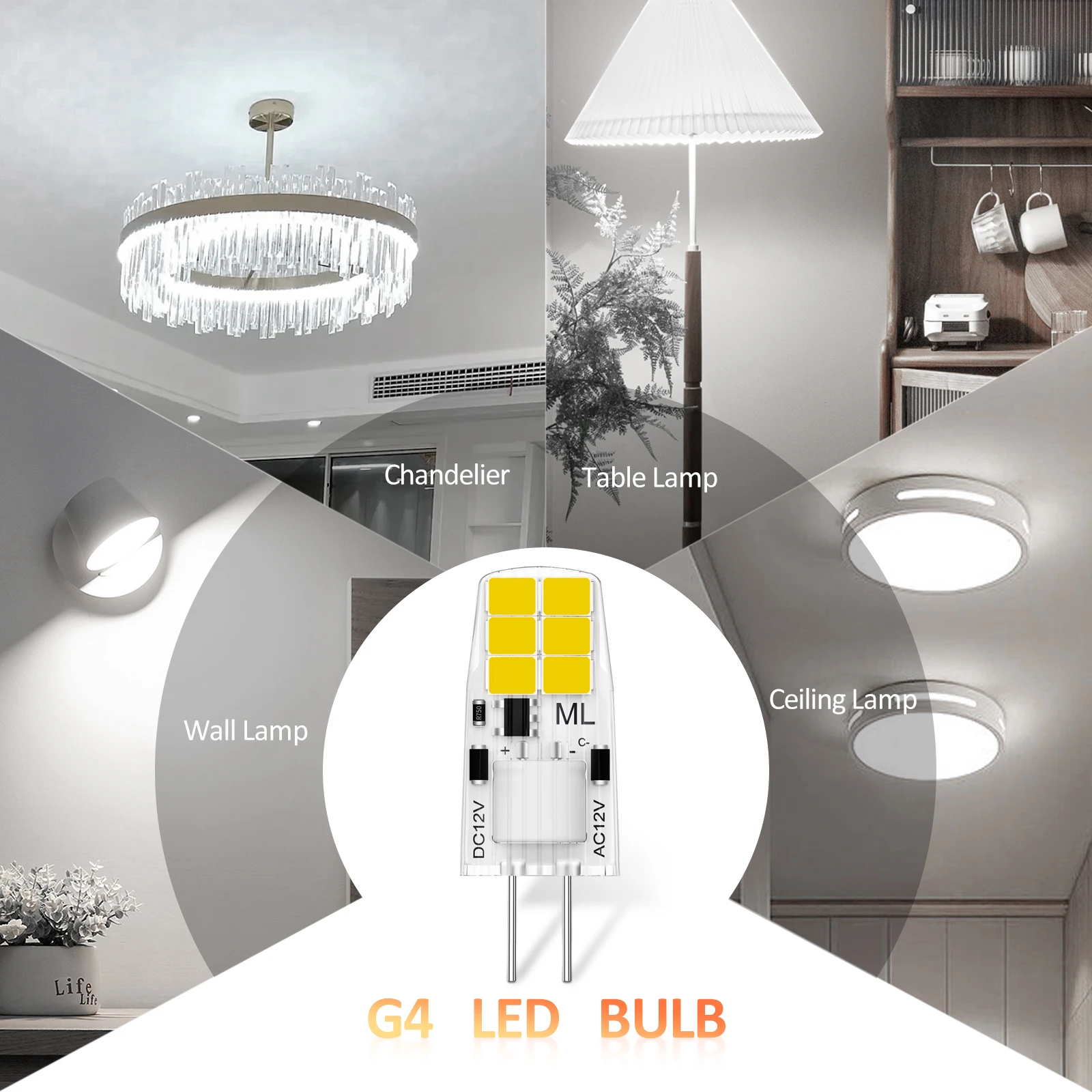 4/8 шт., светодиодные лампы G4LED с подключением к сети
4/8 шт., светодиодные лампы G4LED с подключением к сети