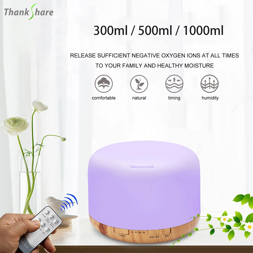 Essential Oil Diffuser Ultrasonic Air Humidifier Diffuser Aromatherapy 300ml 500ml 1000ml Humidifier Mist Maker 7Color LED Light
Essential Oil Diffuser Ultrasonic Air Humidifier Diffuser Aromatherapy 300ml 500ml 1000ml Humidifier Mist Maker 7Color LED Light