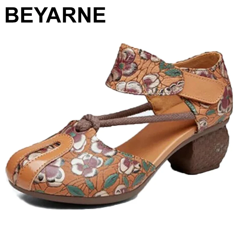 New Round Toe Printing Genuine Leather Sandals Women Sandal Shoes New Banquet Wedding Sandals Fashion Thick Heels
New Round Toe Printing Genuine Leather Sandals Women Sandal Shoes New Banquet Wedding Sandals Fashion Thick Heels