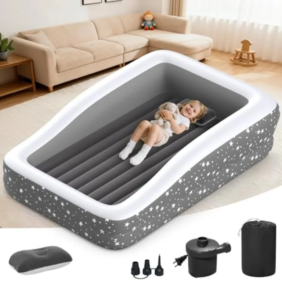 Inflatable Toddler Travel Bed-Portable Toddler Blow Up Mattress with Safety 4 Sides- Air Mattress Travel Ideal for Camping and
Inflatable Toddler Travel Bed-Portable Toddler Blow Up Mattress with Safety 4 Sides- Air Mattress Travel Ideal for Camping and