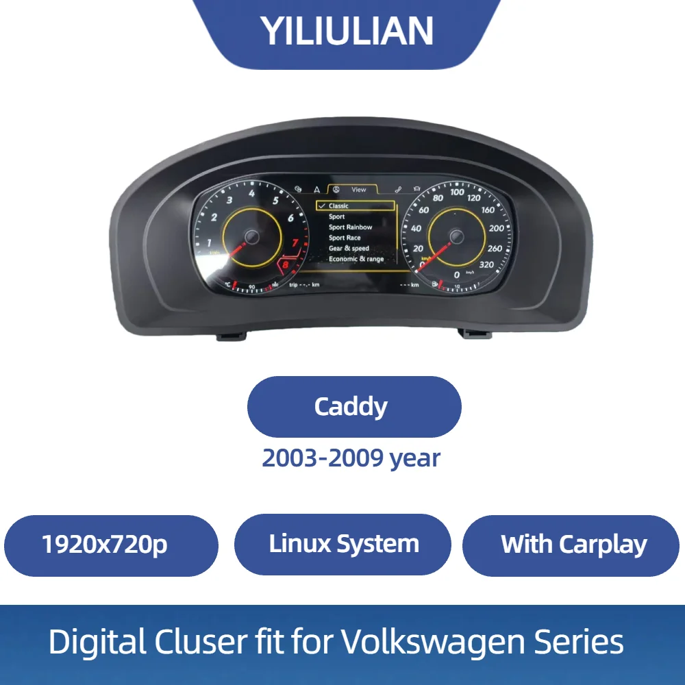 for Volkswagen VW Caddy 2003 to 2009 Year 10.25 inch Virtual Cockpit LCD Digital Display Digital Speedometer Instrument Panel
for Volkswagen VW Caddy 2003 to 2009 Year 10.25 inch Virtual Cockpit LCD Digital Display Digital Speedometer Instrument Panel