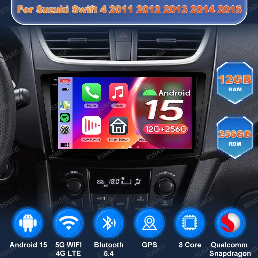 Car Radio Andoird 15 For Suzuki Swift 4 2011 2012 2013 2014 2015 Multimedia Autoradio 5G WIFI Navigation GPS 4G LTE DSP DVD BT
Car Radio Andoird 15 For Suzuki Swift 4 2011 2012 2013 2014 2015 Multimedia Autoradio 5G WIFI Navigation GPS 4G LTE DSP DVD BT