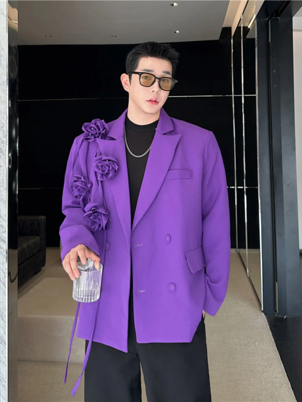 Faionable Detachable Floral Decorated Men's Suit Jaet Sli Trendy Korean Version Casual Wear Spring Season Long Sve
Faionable Detachable Floral Decorated Men's Suit Jaet Sli Trendy Korean Version Casual Wear Spring Season Long Sve