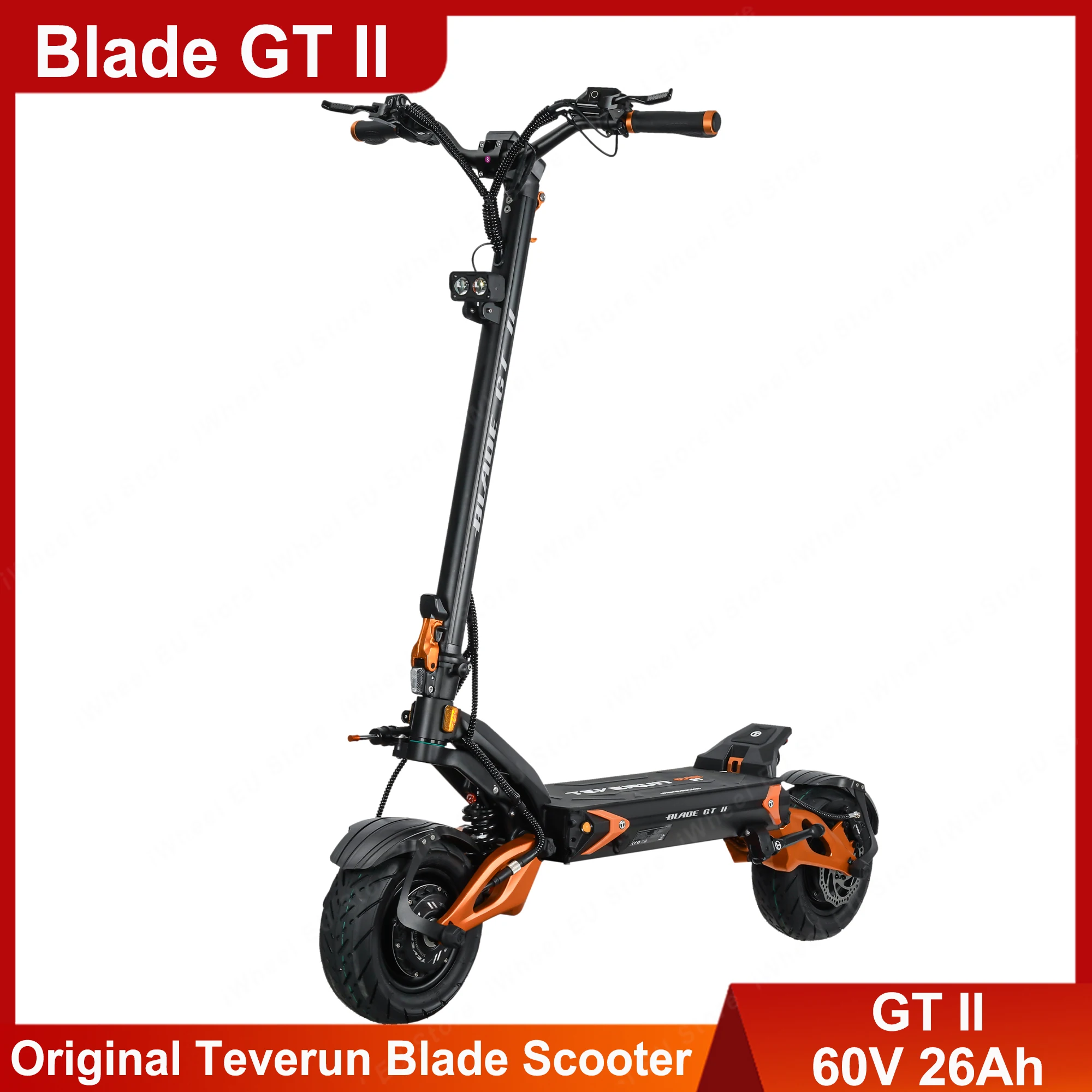 Blade GT II 60V 26Ah Dual Motor 2*1600W LED Display NFC Top Speed 85km/h Full Hyd Brake Finger Throttle 10inch Teverun Scooter
Blade GT II 60V 26Ah Dual Motor 2*1600W LED Display NFC Top Speed 85km/h Full Hyd Brake Finger Throttle 10inch Teverun Scooter