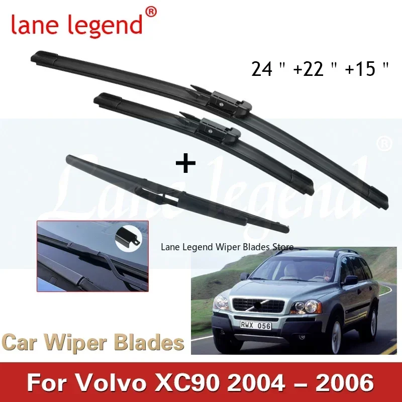 Car Wiper Front & Rear Wiper Blades Set For Volvo XC90 2004 - 2006 Windshield Windscreen Window Rain Brushes 24"+22"+15"
Car Wiper Front & Rear Wiper Blades Set For Volvo XC90 2004 - 2006 Windshield Windscreen Window Rain Brushes 24"+22"+15"