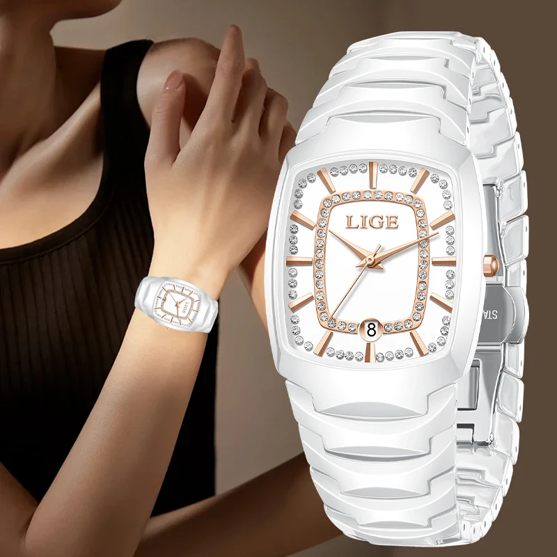 LIGE Elegant Luxury Quartz Watches for Woman Fashion Ceramic Strap Classic Simple Casual Auto Date Waterproof Women's Wristwatch
LIGE Elegant Luxury Quartz Watches for Woman Fashion Ceramic Strap Classic Simple Casual Auto Date Waterproof Women's Wristwatch