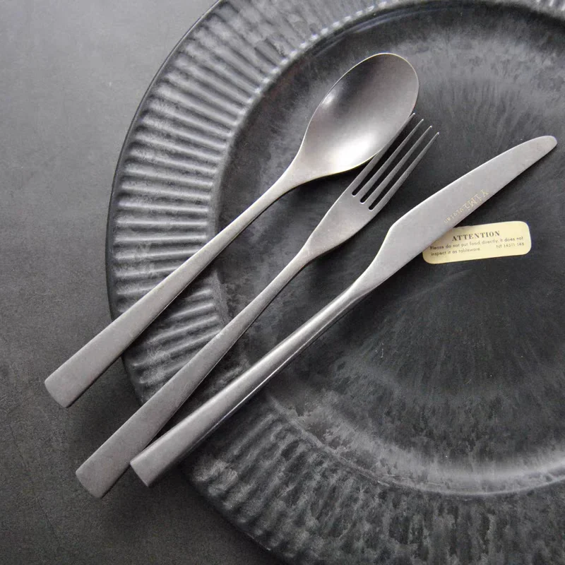 Retro Scrub 304 Stainless Steel Flatware Kitchen Cutlery Set Steak Knife Fork Spoon Set Dessert Fork Vintage Restaurant Cutlery
Retro Scrub 304 Stainless Steel Flatware Kitchen Cutlery Set Steak Knife Fork Spoon Set Dessert Fork Vintage Restaurant Cutlery