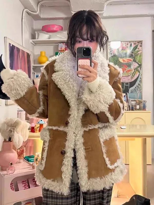 Женская двусторонняя теплая кожаная куртка Fletta с меховой подкладкой в ретро-стиле, с длинными рукавами, из полиэфирного волокна
Женская двусторонняя теплая кожаная куртка Fletta с меховой подкладкой в ретро-стиле, с длинными рукавами, из полиэфирного волокна