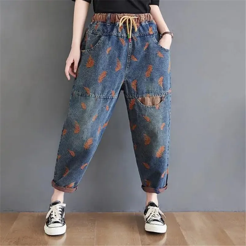High Waist Boyfriend Jeans For Women New 2023 Spring Fashion Streetwear Vintage Print Loose Female clothing Denim Harem Pants
High Waist Boyfriend Jeans For Women New 2023 Spring Fashion Streetwear Vintage Print Loose Female clothing Denim Harem Pants