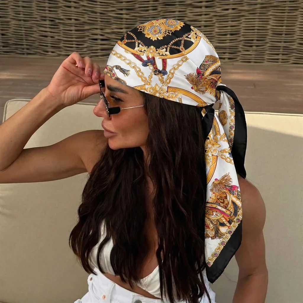 Satin Square 90cm Scarf Women Floral Hijab Elegant Print Silk Neckerchief Shawl Wraps Headband Handle Hair Accessories Bandana
Satin Square 90cm Scarf Women Floral Hijab Elegant Print Silk Neckerchief Shawl Wraps Headband Handle Hair Accessories Bandana