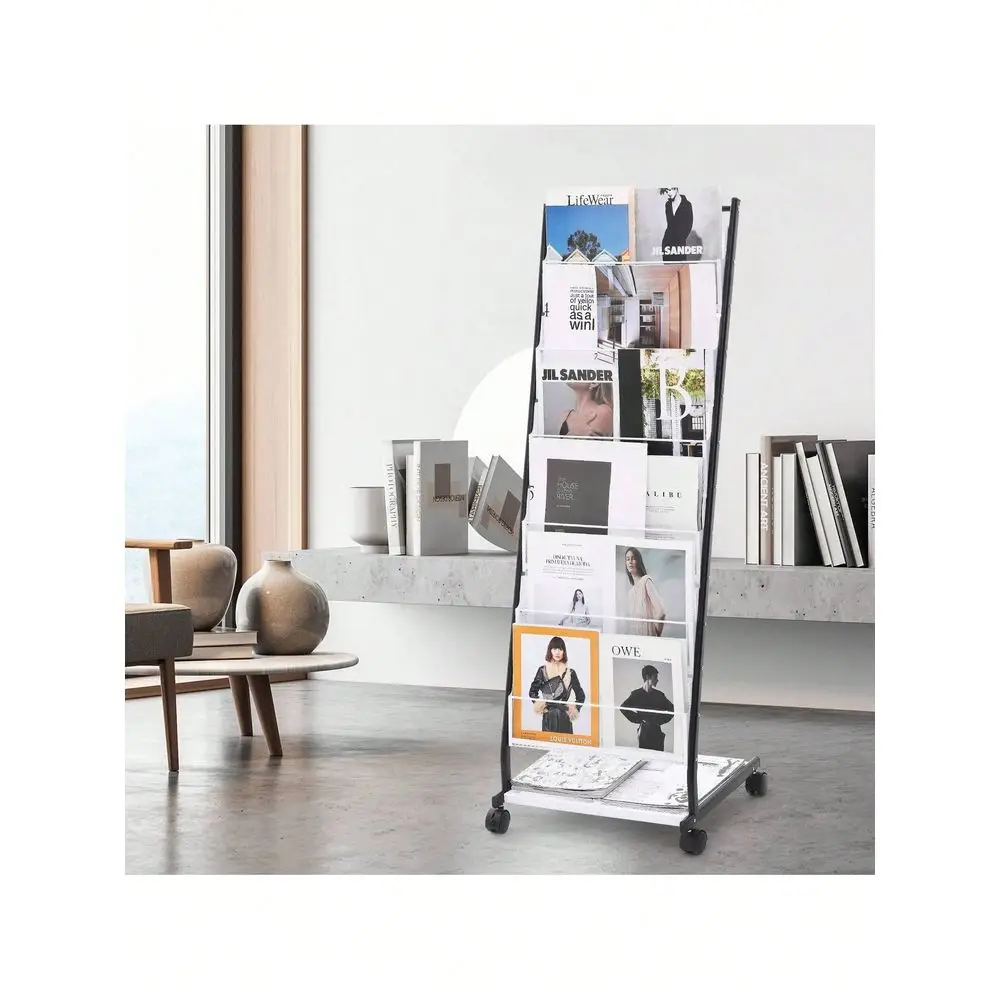 Office StorageDisplay Rack, 6Tier Magazine Literature Display Stand, Floor Standing Magazine Rack Newspaper Catalog Holders, Mov
Office StorageDisplay Rack, 6Tier Magazine Literature Display Stand, Floor Standing Magazine Rack Newspaper Catalog Holders, Mov