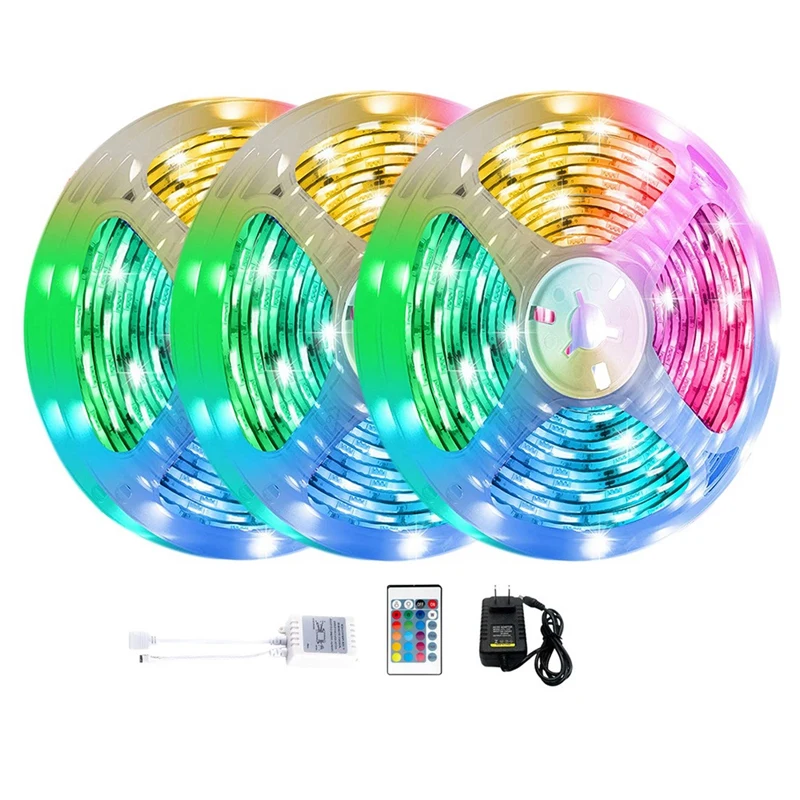 Светодиодные ленты 15 м, разноцветные гибкие светильники 3528 RGB с пультом дистанционного управления 24 кнопками для подсветки телевизора в спальне
Светодиодные ленты 15 м, разноцветные гибкие светильники 3528 RGB с пультом дистанционного управления 24 кнопками для подсветки телевизора в спальне