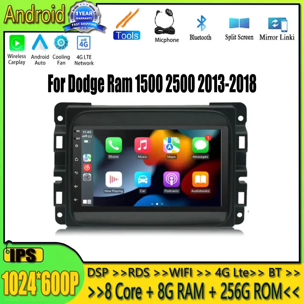 7 Inch Android 14 Car Radio For Dodge Ram 1500 2500 2013-2018 Multimedia Player Display CarPlay Android Auto Stereo FM Head Unit
7 Inch Android 14 Car Radio For Dodge Ram 1500 2500 2013-2018 Multimedia Player Display CarPlay Android Auto Stereo FM Head Unit