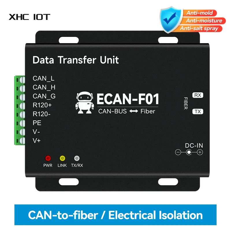 1Set Wireless Modem CAN to Fiber Optic XHCIOT ECAN-F01 DC:8V~28V 20KM Electrical Isolation Protection 5k-1Mbps Baud Rate Can2.0
1Set Wireless Modem CAN to Fiber Optic XHCIOT ECAN-F01 DC:8V~28V 20KM Electrical Isolation Protection 5k-1Mbps Baud Rate Can2.0