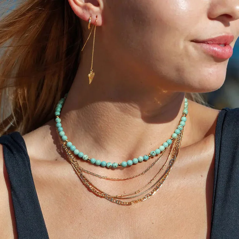VENTFILLE Natural Turquoise Tigereye 18K Gold Plated Choker Necklace for Women Girl Gift Bohemia Jewelry Dropshipping Wholesale
VENTFILLE Natural Turquoise Tigereye 18K Gold Plated Choker Necklace for Women Girl Gift Bohemia Jewelry Dropshipping Wholesale