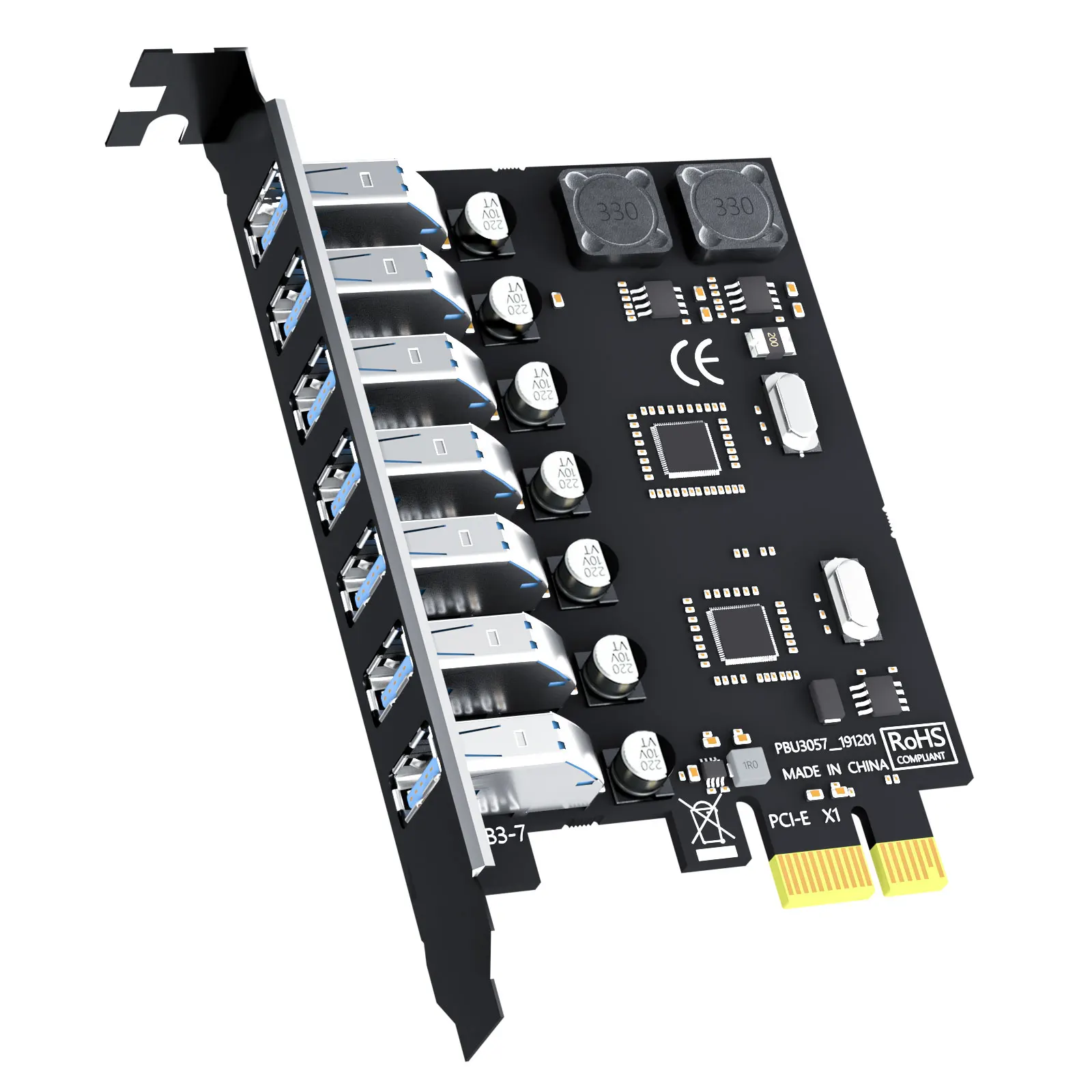 7-Port USB 3.0 Type-A Expansion Card
7-Port USB 3.0 Type-A Expansion Card