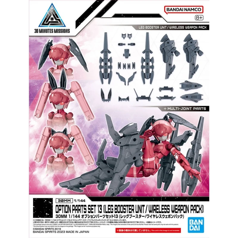 Bandai Genuine 30MM OPTION PARTS SET 13 LEG BOOSTER UNIT WIRELESS WEAPON PACK Assembly Model Toys Collectible Gifts For Children
Bandai Genuine 30MM OPTION PARTS SET 13 LEG BOOSTER UNIT WIRELESS WEAPON PACK Assembly Model Toys Collectible Gifts For Children