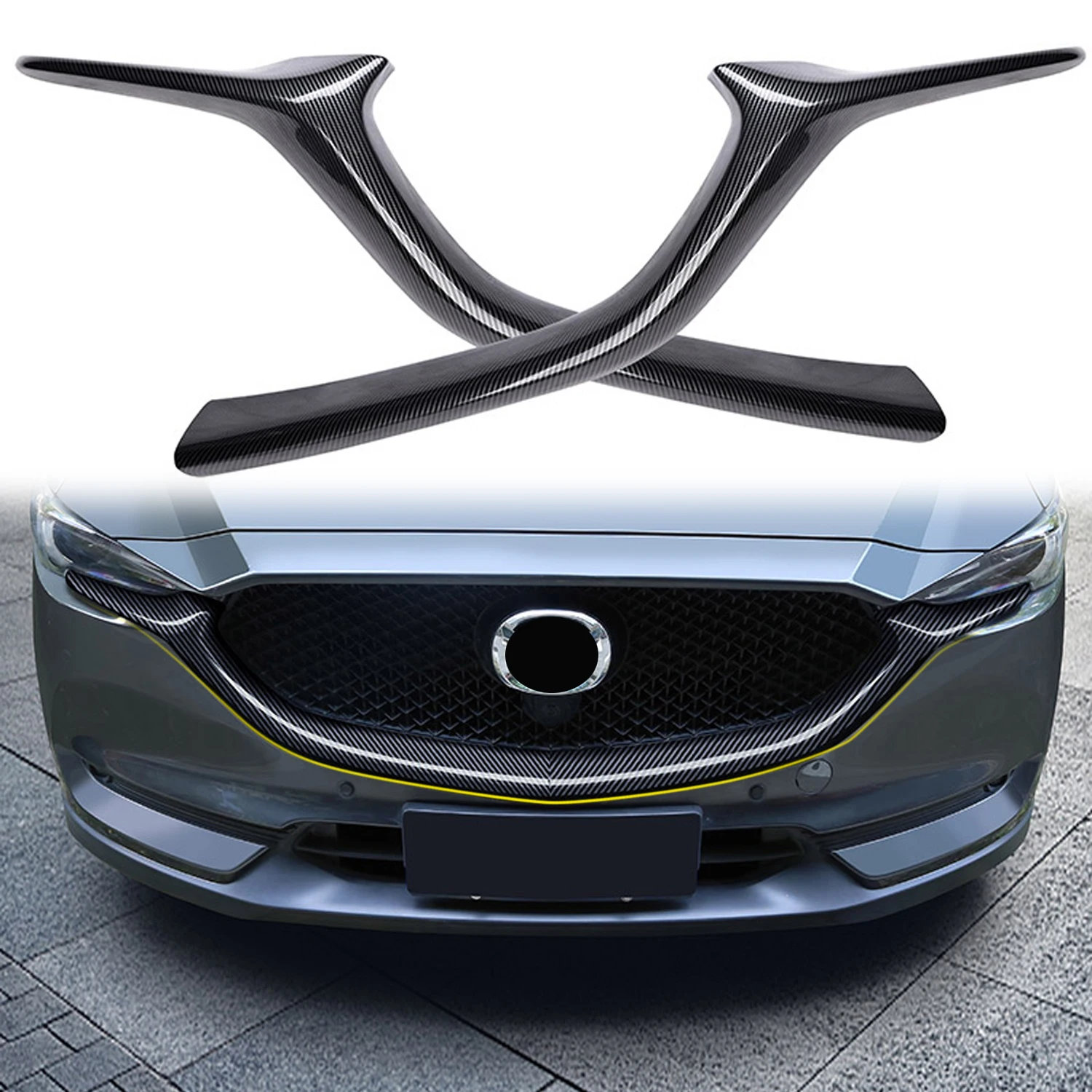 Car Accessories for Mazda CX-5 CX5 KF 2017 2018 2019 2020 Carbon Fiber Printed Front Grille Side Molding Cover Trim 2pcs
Car Accessories for Mazda CX-5 CX5 KF 2017 2018 2019 2020 Carbon Fiber Printed Front Grille Side Molding Cover Trim 2pcs