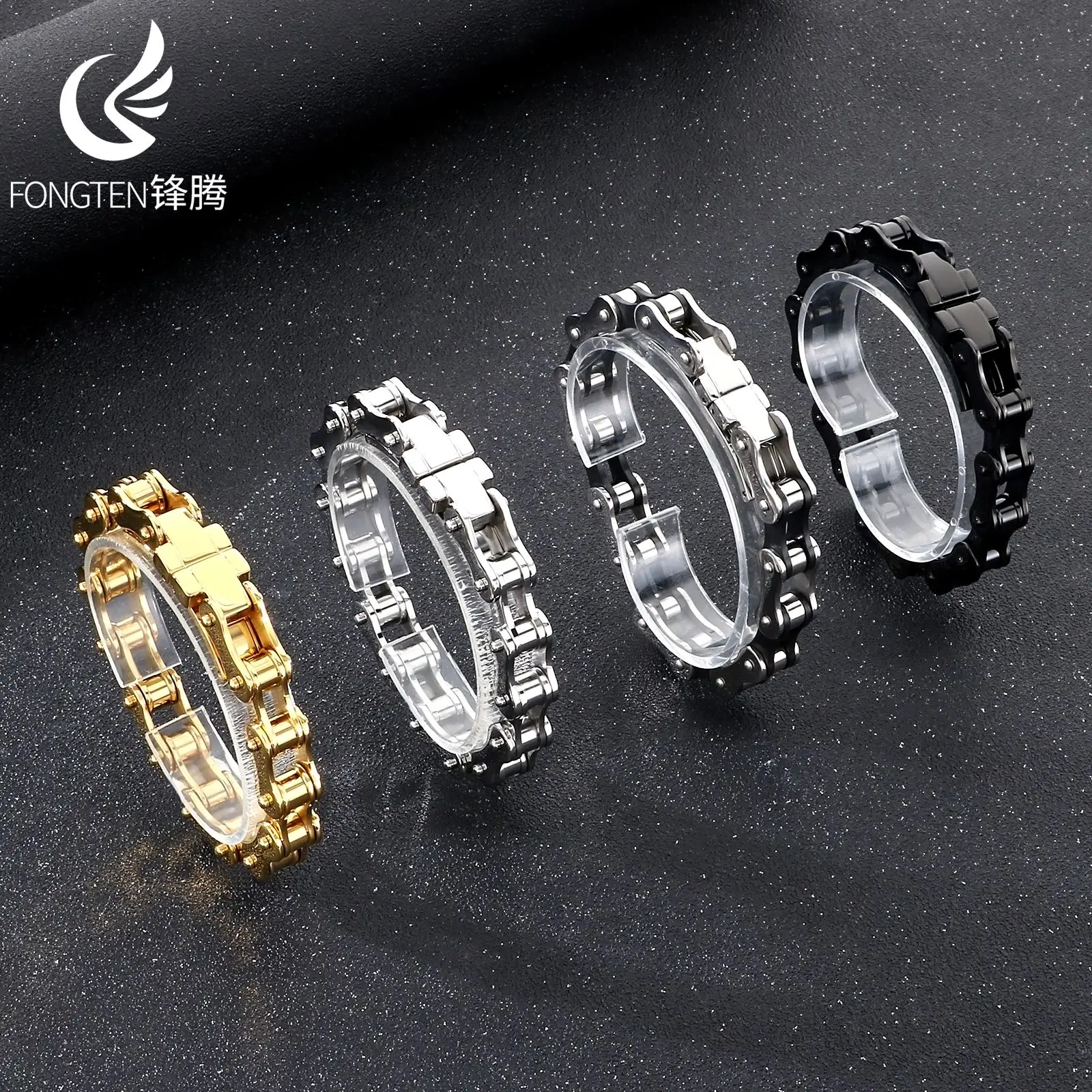 Fongten Hip Hop Street Stainless Steel Bicycle Chain Light Luxury Elegant Men's Bracelet Niche Design Fashion Jewelry Gifts
Fongten Hip Hop Street Stainless Steel Bicycle Chain Light Luxury Elegant Men's Bracelet Niche Design Fashion Jewelry Gifts