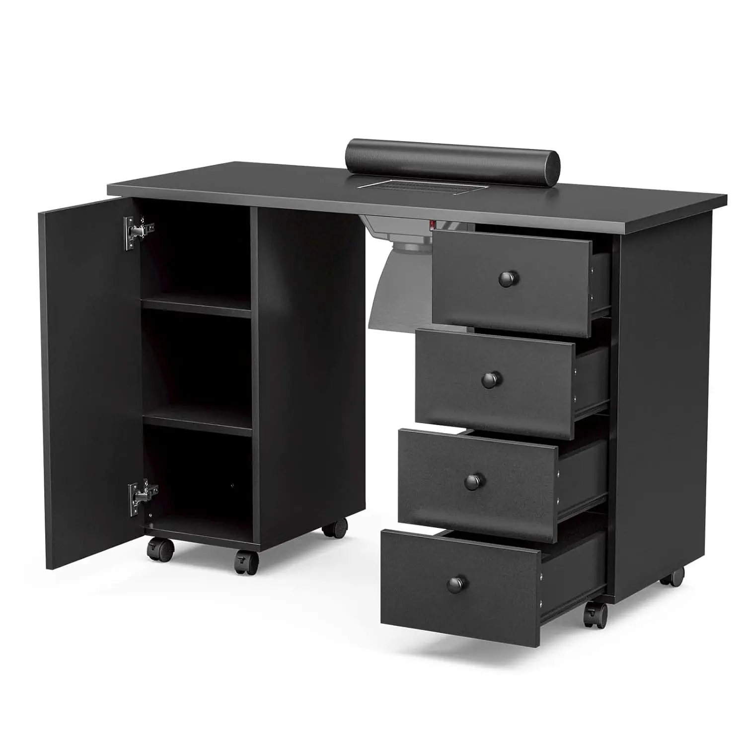 Paddie Manicure Table Nail Desk for Tech, Tech Table Nail Table Station w/Dust Collector, Wrist Cushion, Lockable
Paddie Manicure Table Nail Desk for Tech, Tech Table Nail Table Station w/Dust Collector, Wrist Cushion, Lockable