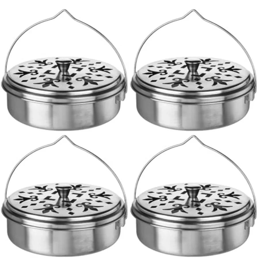 4 Pieces Mosquito Coil Holder Portable Mosquito Incense Holder with Handle Round Metal Sandalwood Incense Burner for Home Campi
4 Pieces Mosquito Coil Holder Portable Mosquito Incense Holder with Handle Round Metal Sandalwood Incense Burner for Home Campi
