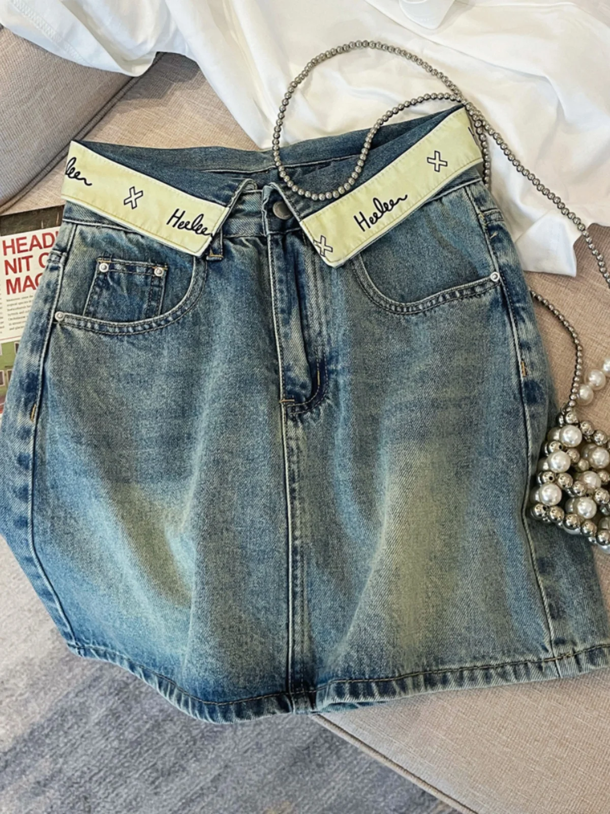 High Waist Denim Skirt Women's Summer New Retro A-Line Half Body Skirt Spicy Girl Wrap Skirt Korean Style Commute
High Waist Denim Skirt Women's Summer New Retro A-Line Half Body Skirt Spicy Girl Wrap Skirt Korean Style Commute