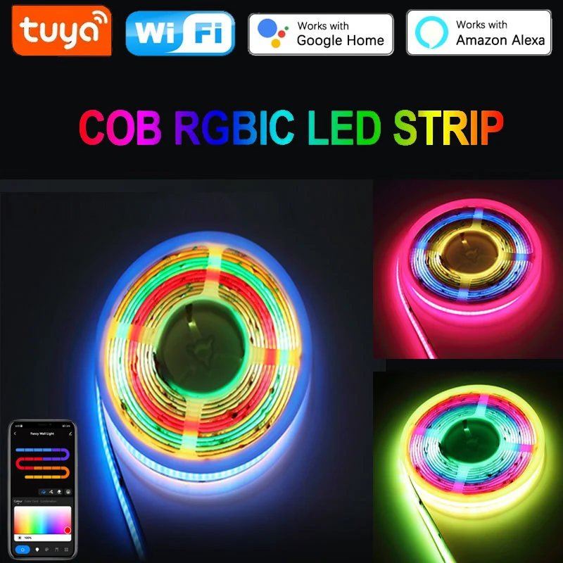 Светодиодная лента RGBIC COB, 420 светодиодов/м, полноцветная, адресуемая, умная RGB-лента, 24 В постоянного тока, с пультом дистанционного управления и управлением через приложение, для декора дома
Светодиодная лента RGBIC COB, 420 светодиодов/м, полноцветная, адресуемая, умная RGB-лента, 24 В постоянного тока, с пультом дистанционного управления и управлением через приложение, для декора дома