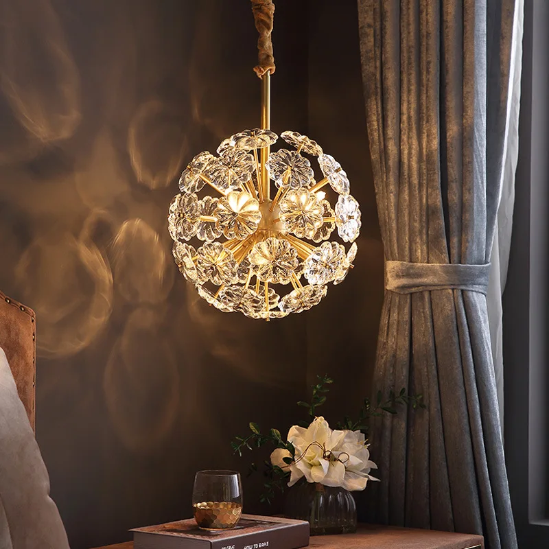 Light luxury dandelion led chandelier lamps post-modern full Copper living room bedroom dining spherical petal crystal lamp
Light luxury dandelion led chandelier lamps post-modern full Copper living room bedroom dining spherical petal crystal lamp
