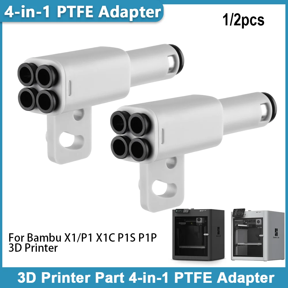 3D Printer Part 4-in-1 PTFE Adapter, Material Pipe Expansion Port, AMS Connect 4 Feeding Modules for Bambu X1/P1 X1C P1S P1P
3D Printer Part 4-in-1 PTFE Adapter, Material Pipe Expansion Port, AMS Connect 4 Feeding Modules for Bambu X1/P1 X1C P1S P1P