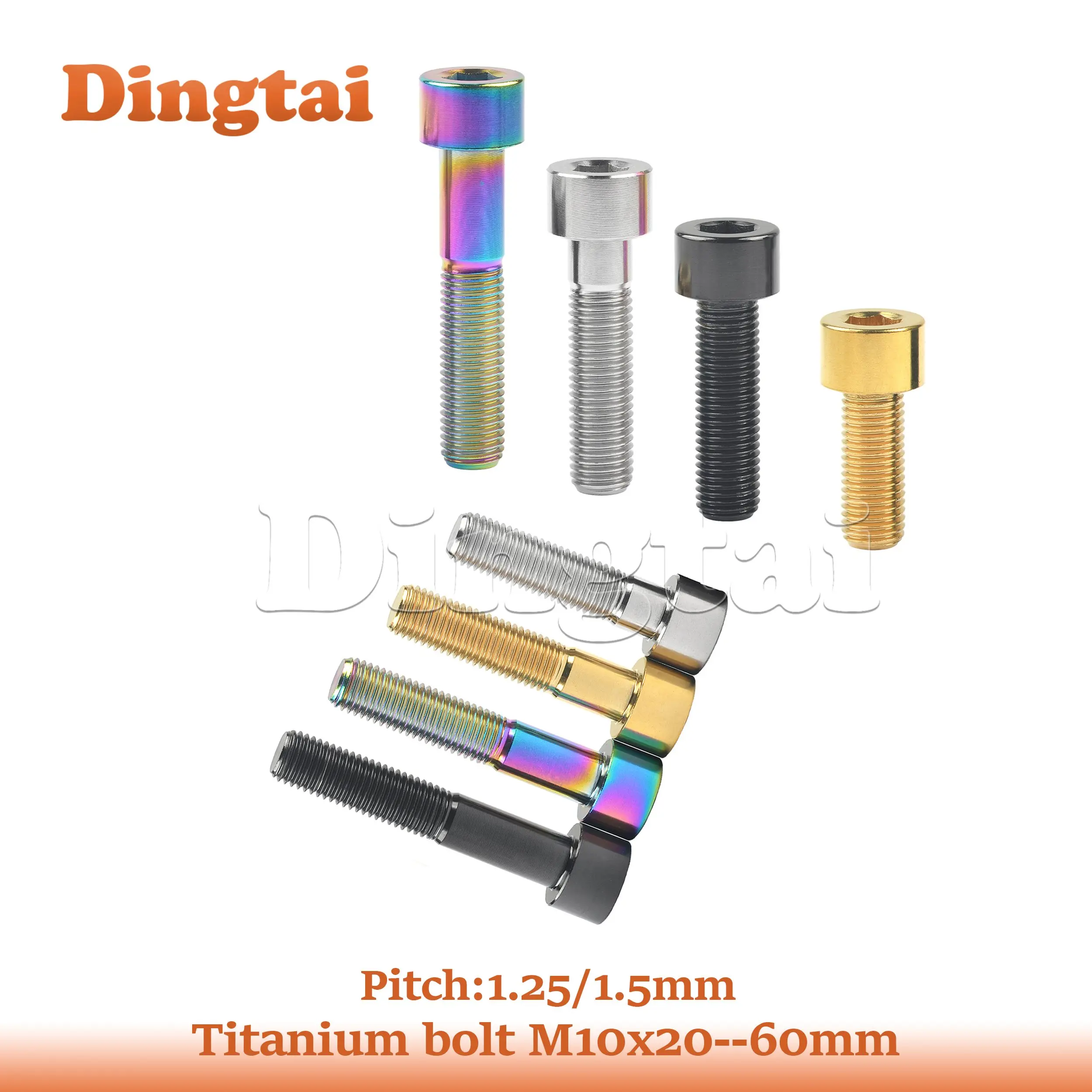 Dingtai Titanium Bolt M10x20/25/30/35/40/45/50/55/60mm Screw for Bicycle Headset Brake
Dingtai Titanium Bolt M10x20/25/30/35/40/45/50/55/60mm Screw for Bicycle Headset Brake