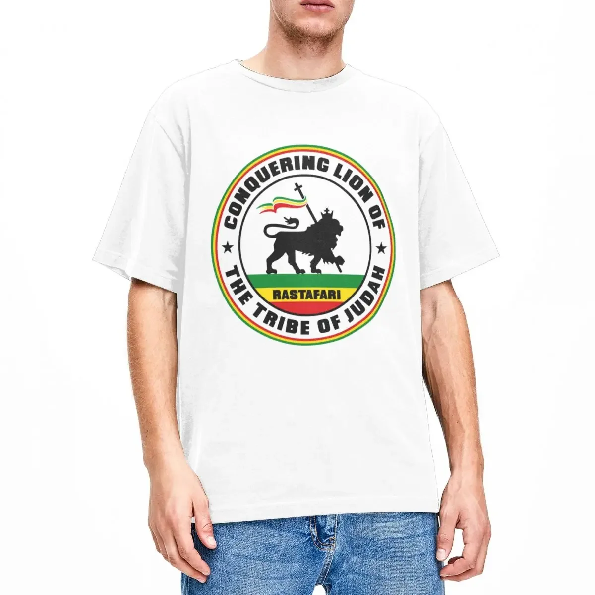 Rastafari Rasta Lion Of Judah, мужские и женские футболки с флагом Ямайки, модные футболки с короткими рукавами, летние топы из чистого хлопка
Rastafari Rasta Lion Of Judah, мужские и женские футболки с флагом Ямайки, модные футболки с короткими рукавами, летние топы из чистого хлопка