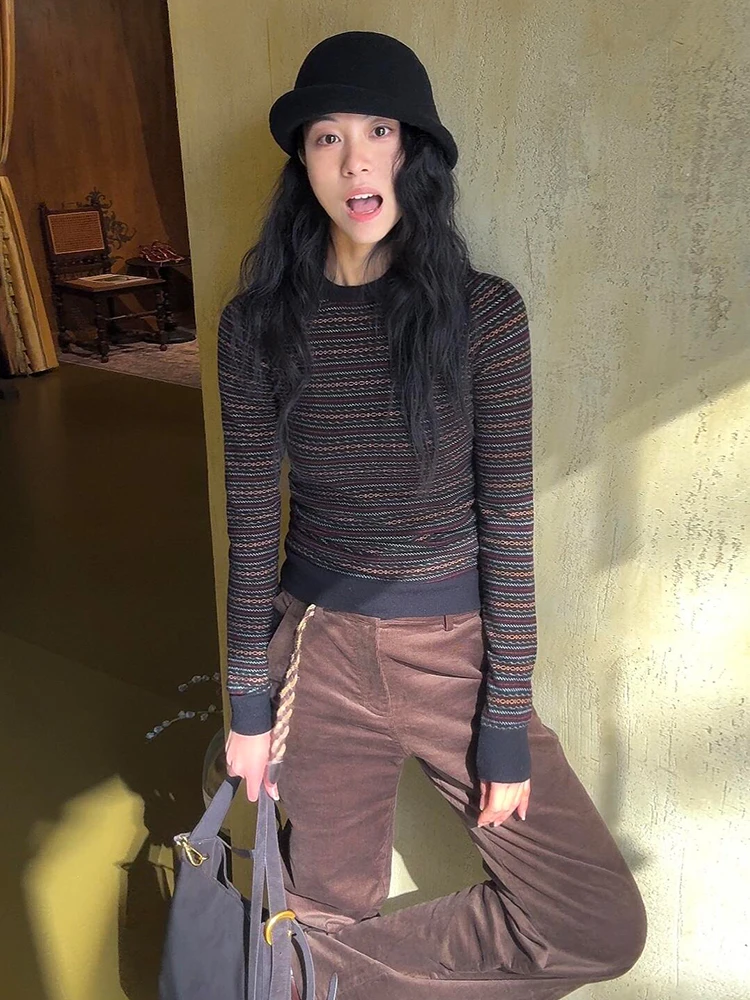 Retro Striped Knitwear Women's Autumn Winter Iceland Embroidery round Ne Slim Fit Lazy Top Street Sle Long Sve Soft Fa...
Retro Striped Knitwear Women's Autumn Winter Iceland Embroidery round Ne Slim Fit Lazy Top Street Sle Long Sve Soft Fa...