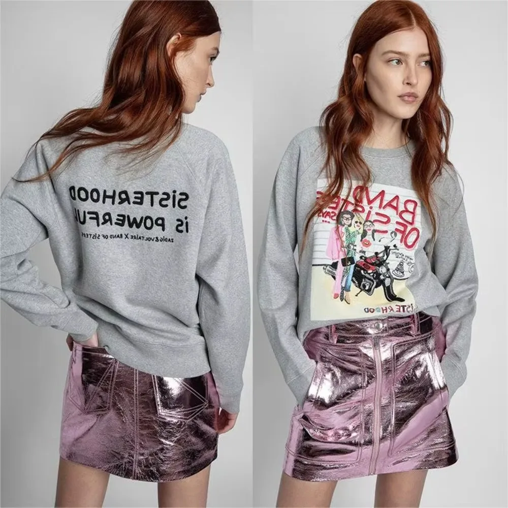 ZR For Women HOODIE Fashion Grey Long Sleeve Sweaters Female Cotton Letter Print Pullover Top Lady WOMEN'S CLOTHING
ZR For Women HOODIE Fashion Grey Long Sleeve Sweaters Female Cotton Letter Print Pullover Top Lady WOMEN'S CLOTHING