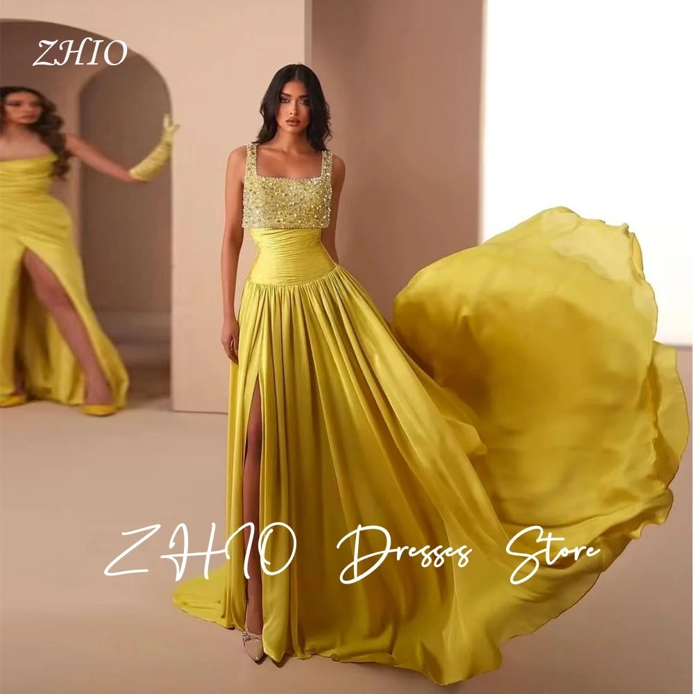ZHIO Exquisite Beading Evening Dresses Spaghetti Strap Draped A-Line Floor Length Satin Formal Occasion Party Gown Customized
ZHIO Exquisite Beading Evening Dresses Spaghetti Strap Draped A-Line Floor Length Satin Formal Occasion Party Gown Customized