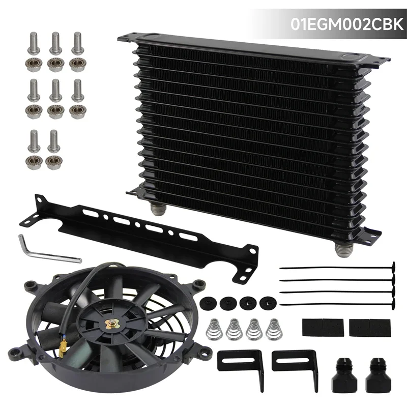 Universal 15 Row AN10 Engine Oil Cooler w/ 2PCS AN10 To AN8 Fittings Mounting Bracket + 7" Electric Fan Black/Blue For AUDI
Universal 15 Row AN10 Engine Oil Cooler w/ 2PCS AN10 To AN8 Fittings Mounting Bracket + 7" Electric Fan Black/Blue For AUDI