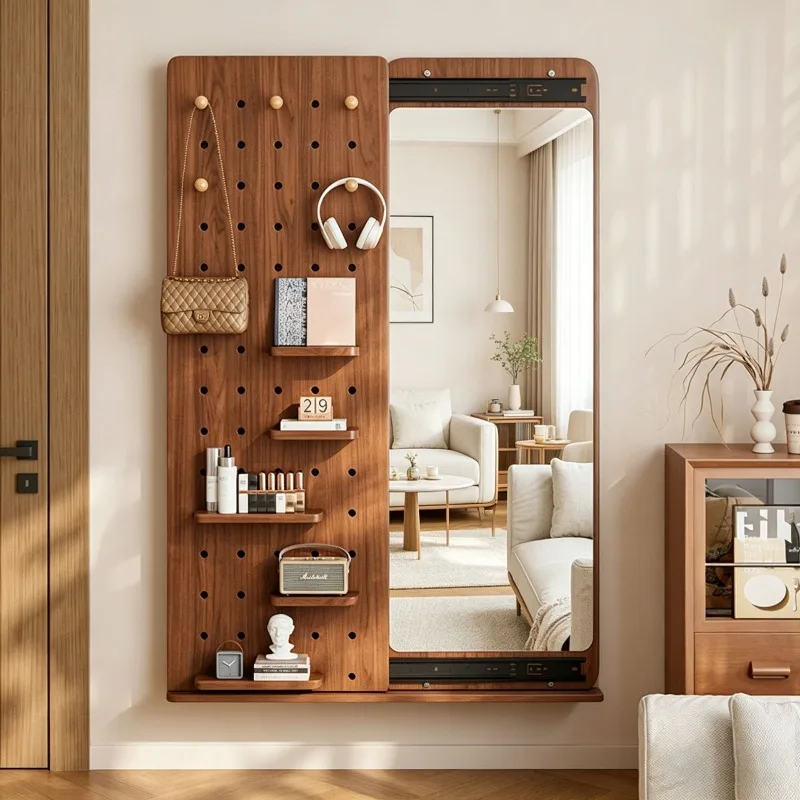 Solid Wood Hidden Pull Out Storage Mirror with Cabinet Wall Mounted Entryway Full Length Dressing Gown Organizer Wall Peg Board
Solid Wood Hidden Pull Out Storage Mirror with Cabinet Wall Mounted Entryway Full Length Dressing Gown Organizer Wall Peg Board