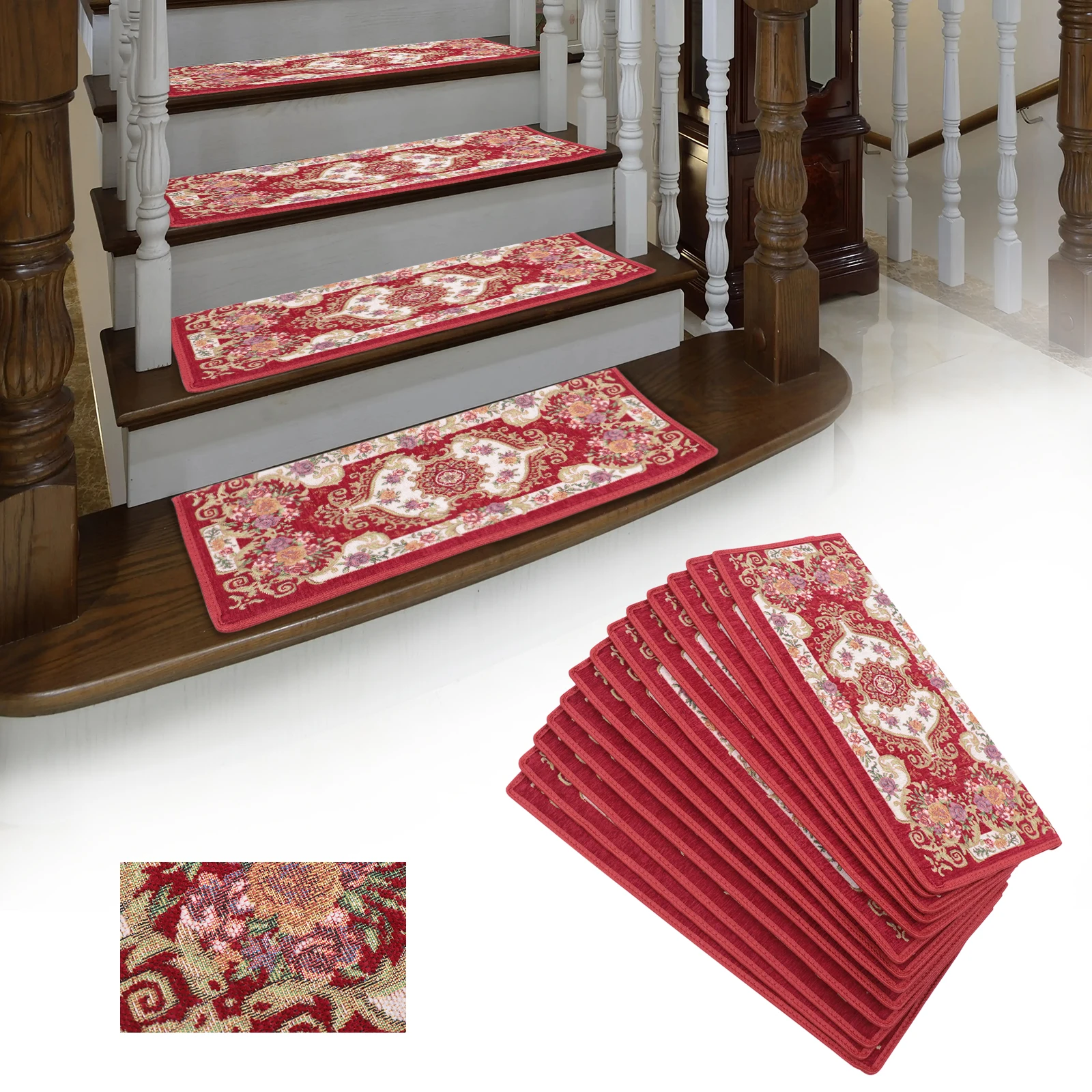 Non-Slip Stair Treads Carpet, High-Quality Polyester with Silicone Backing, Protects Stairs, Reusable, Easy to Clean,
Non-Slip Stair Treads Carpet, High-Quality Polyester with Silicone Backing, Protects Stairs, Reusable, Easy to Clean,