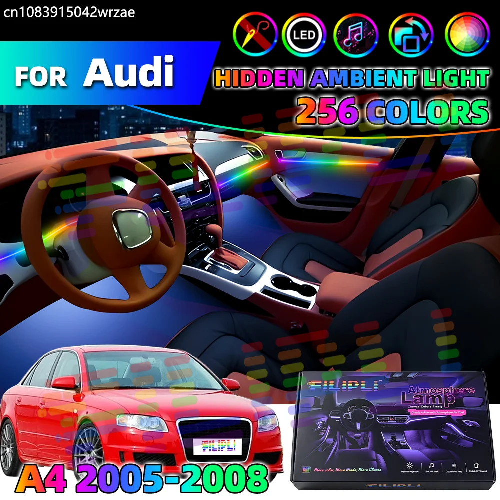 18 in 1 For AUDI A4 B7 2005-2008 Years Car Interior Ambient Lights Strips Breathing Lighting Kit App Control Auto Decorative Lam
18 in 1 For AUDI A4 B7 2005-2008 Years Car Interior Ambient Lights Strips Breathing Lighting Kit App Control Auto Decorative Lam