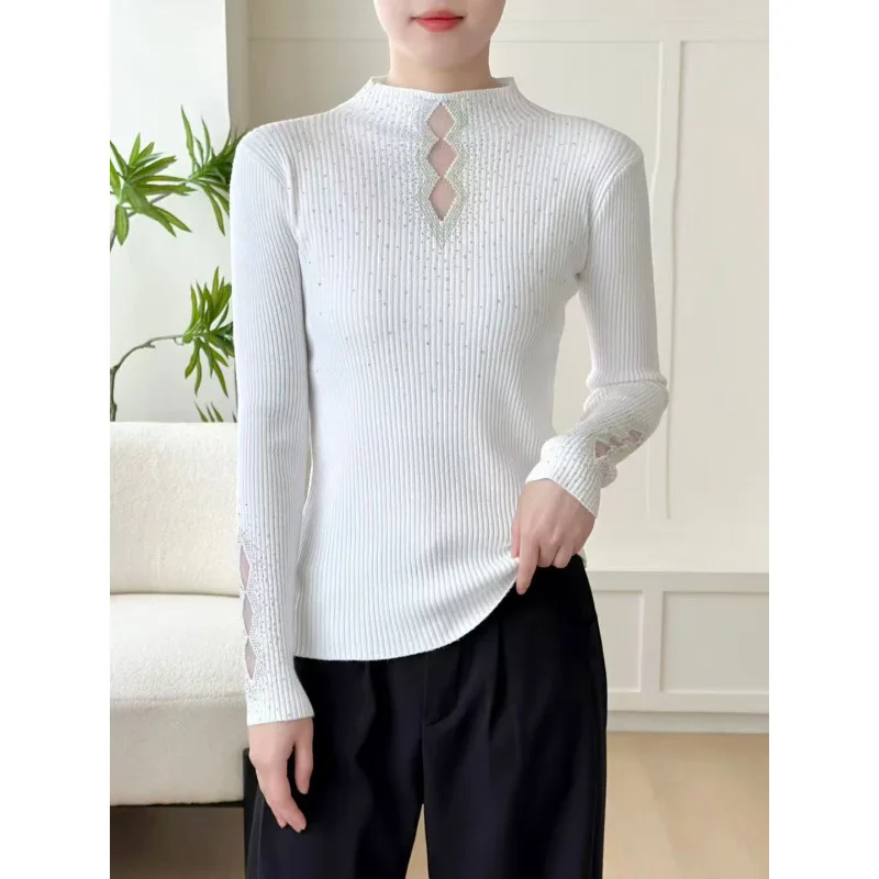 Slimming Knitted Sweater with Diamond Hollow out Design for Women Spring Autumn Winter Modern Sle Versatile Outerwear
Slimming Knitted Sweater with Diamond Hollow out Design for Women Spring Autumn Winter Modern Sle Versatile Outerwear