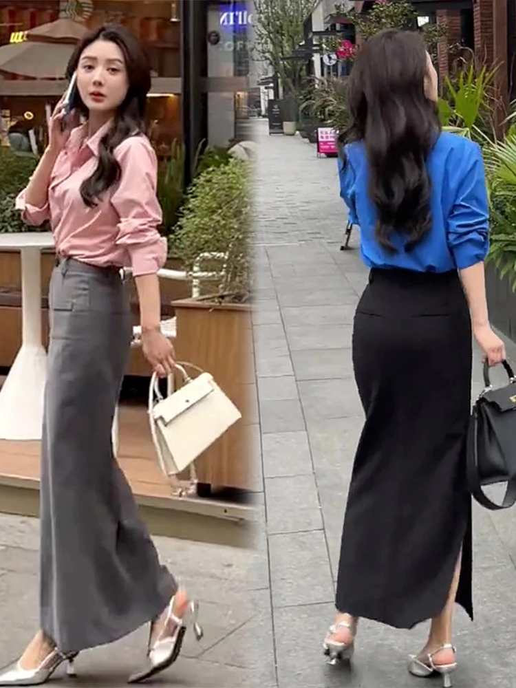Commute Sle High Waist Skirt Collar Long Sve irt Set Gentle Korean Faion 2025 Spring New Arrival
Commute Sle High Waist Skirt Collar Long Sve irt Set Gentle Korean Faion 2025 Spring New Arrival