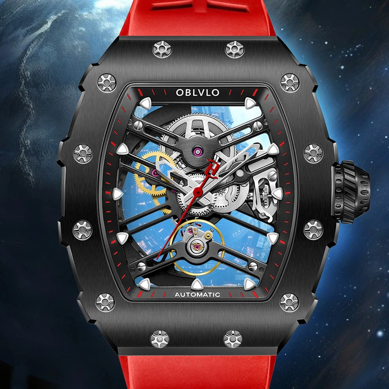 OBLVLO Brand Men Barrel Shaped Watches Luxury Skeleton Automatic Mechanical Watch Sapphire Glass Waterproof Wristwatch
OBLVLO Brand Men Barrel Shaped Watches Luxury Skeleton Automatic Mechanical Watch Sapphire Glass Waterproof Wristwatch